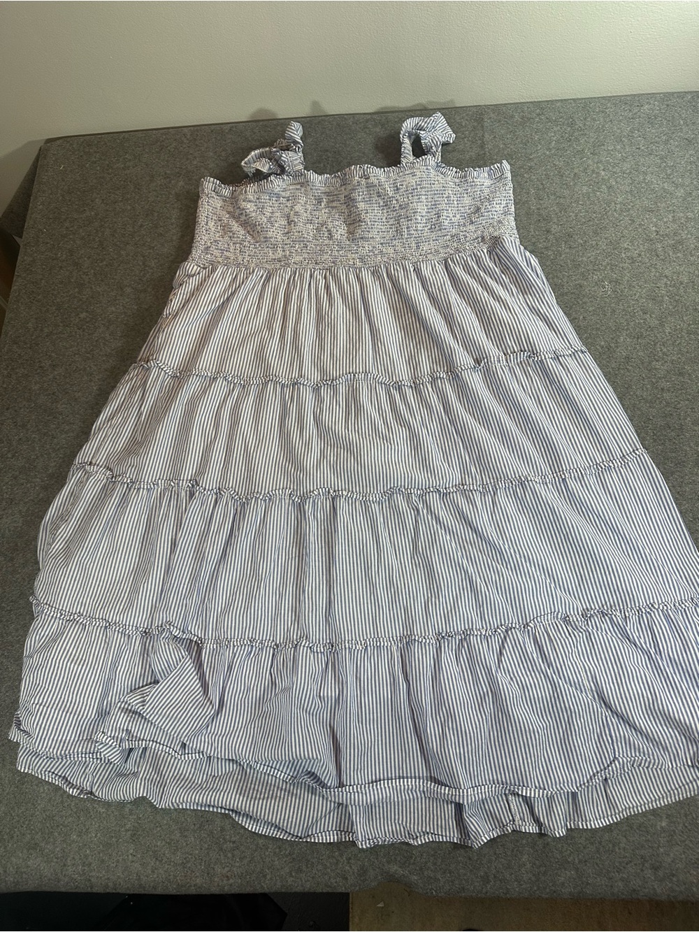 J. Crew Blue Striped Smocked Madi Dress - Picture 10 of 10